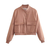 Damen Jacke mit Reißverschluss und zwei Fronttaschen in Pfirsich