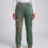 Damen-Jogginghose mit Paisley-Muster in Grün