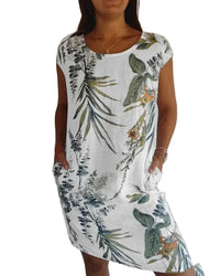 Damen Kleid mit botanischem Muster in Weib