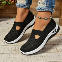 Amelie | Damen Orthopädische Atmungsaktive Slip-On Komfort-Sandalen in Schwarz