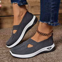Amelie | Damen Orthopädische Atmungsaktive Slip-On Komfort-Sandalen in Dunkelgrau
