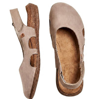 Damen-Sandalen mit geschlossener Zehenpartie und Fersenriemen in Beige