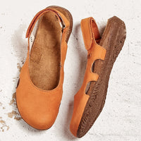 Damen-Sandalen mit geschlossener Zehenpartie und Fersenriemen in Orange