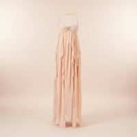 Damen Sommerkleid Fließendes Lockeres in Pfirsich