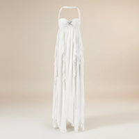 Damen Sommerkleid Fließendes Lockeres in Weiß