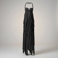 Damen Sommerkleid Fließendes Lockeres in Schwarz