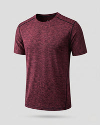 Damen T-Shirt mit kurzem Arm und Rundhalsausschnitt in Weinrot