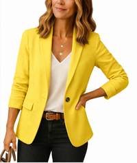 Damen Taillierter Blazer mit Reverskragen in Gelb