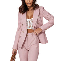 Damen Zweiteiliges Blazer- und Hosen-Set in Rosa