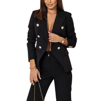Damen Zweiteiliges Blazer- und Hosen-Set in Schwarz