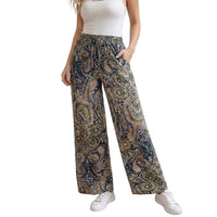 Damenhose mit weitem Bein und Paisley-Muster in Gemischte Farbe