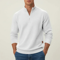 Daniel | Herren Strickpullover mit Quarter-Zip in Weiß
