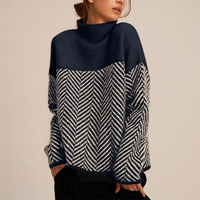 Fleur | Premium Rollkragenpullover aus edlem Strick in Dunkelblau