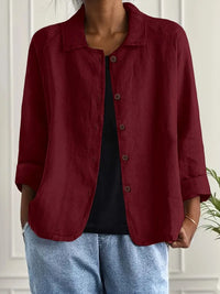 Athenais | Damen Rundhals Kurzarm Top – Basic Top Rundhals Sommer Alltag 2026 in Karmesinrot