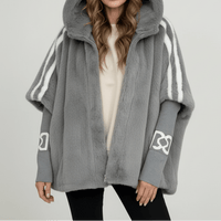 Alessandra | Weiche Jacke mit Kapuze und Reißverschluss in Grau