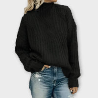 Sophie | Gemütlicher Strickpullover lässig und modern in Schwarz