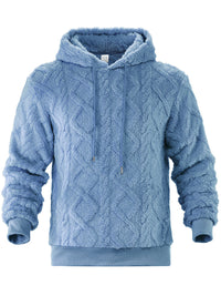Men's Casual Sports Fleece-lined Hoodie in Hellblau