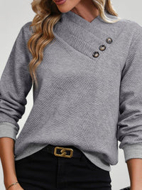 Isola | Eleganter Pullover Damen mit Dekorativen Knöpfen in Grau