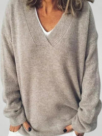 Elin | Eleganter V-Ausschnitt Pullover mit Komfort in Grau