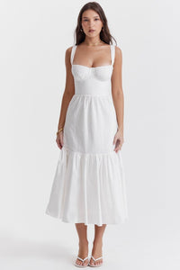 Elia | Midi Kleid in Weiß
