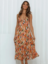 Chiara | Farbiges Midi-Kleid Chiara in Orange