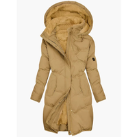 Ella | Warme Winterjacke mit Kapuze in Gelb