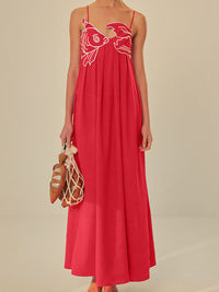 Dove | Spaghettiträger Etui Maxikleid in Rot
