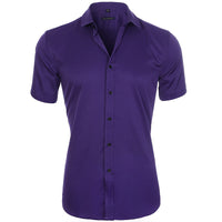 Emil | Herren Kurzarm Poloshirt knitterarm in Violett