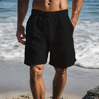 Ennio | Herren Strandhose Shorts mit Kordelzug in Schwarz