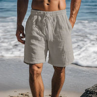 Ennio | Herren Strandhose Shorts mit Kordelzug in Grau