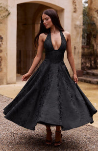 Esmeralda | Elegantes Midikleid in Schwarz