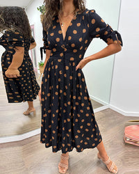 Monique | Elegantes Polka-Dots Kleid in Schwarz (fast ausverkauft)