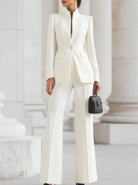 Elena | Damen Blazer & Hosen Anzug Set in Weiß