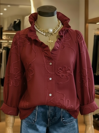 Britta | Komfortable Damen Freizeitbluse elegant in Rot