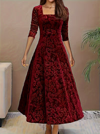 Clara | Stylisches Samtkleid für den Urlaub in Rot