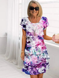 Francin | Luftiges Blumenkleid in Lila