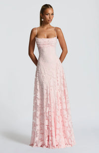 Melanie | Elegantes Maxi-Kleid in Puderrosa