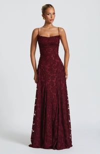 Melanie | Elegantes Maxi-Kleid in Kirschlack