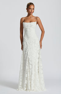 Melanie | Elegantes Maxi-Kleid in Elfenbein