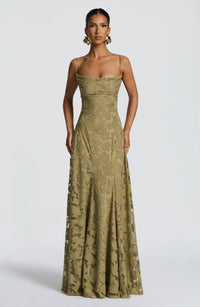 Melanie | Elegantes Maxi-Kleid in Salbei