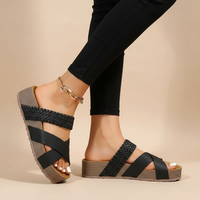 Ava | Bequeme orthopädische Sandale für Damen in Schwarz