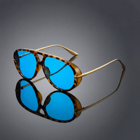 Leon | Elegante Aviator Sonnenbrille im Herrenstil in Blau