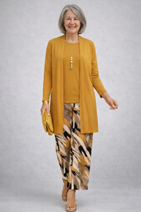 Faelina | Elegantes 3-teiliges Casual-Set in Gelb