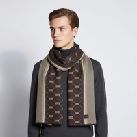 Gemusterter Strickschal für Herren in Braun 1
