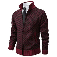 Gerhard | Herren Strickjacke mit Reißverschluss in Rot