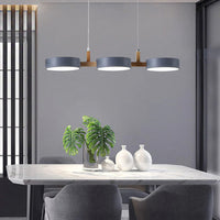 Moderne Metall Pendelleuchte Zylinder Deckenlampe minimalistisch in Grau
