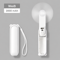 Handventilator Tragbar Akku Faltbar USB Laden Kühlung in Weiß