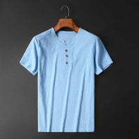 Gio – Leicht und elegant Sommer-T-Shirt aus weichem Stoff und leichtem Sommergewebe in Hellblau