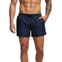 Herren Badeshorts mit elastischem Bund und Kordelzug in Marineblau