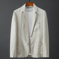 Herren-Blazer mit aufgesetzten Taschen in Beige